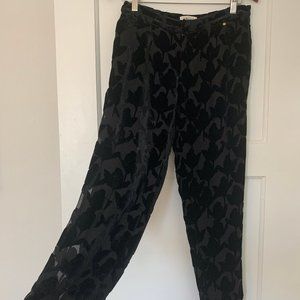 Anthropologie Harlyn Black Velvet Pants 0